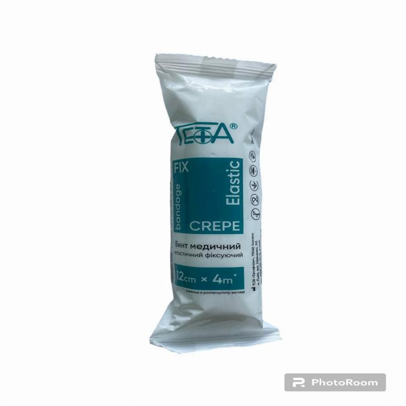 Бинт еластичний фіксуючий Teta®, 12cm x 4m